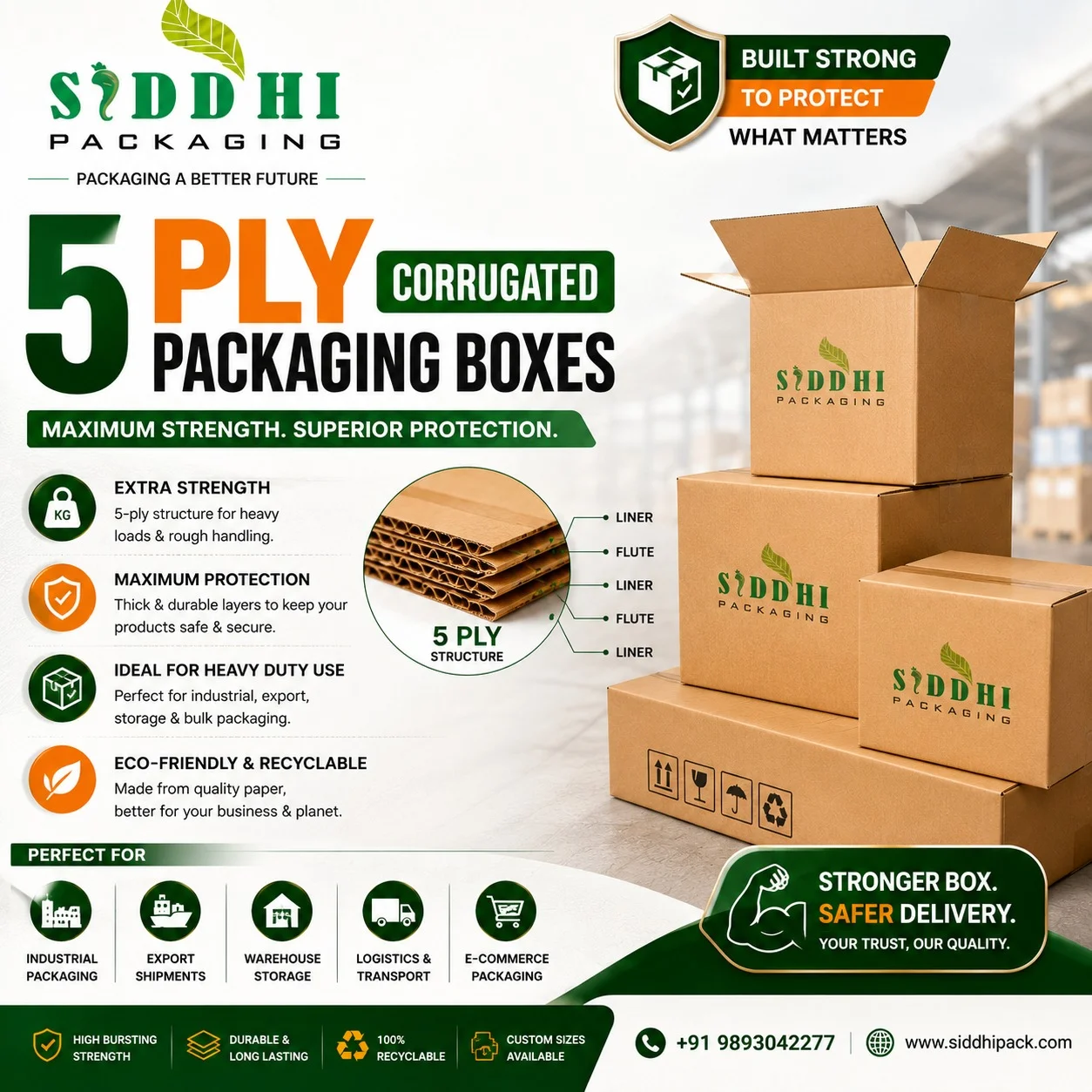 5 Ply Corrugated Packaging Boxes in Indore